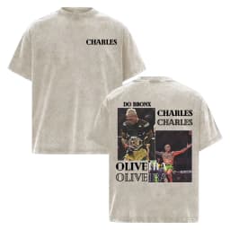 Charles Oliveira Do Bronx Vintage Washed T Shirt Men Women Harajuku Classic Oversized T Shirts High Quality Cozy Cotton T-shirts