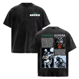 Charles Oliveira Do Bronx Vintage Washed T Shirt Men Women Harajuku Classic Oversized T Shirts High Quality Cozy Cotton T-shirts