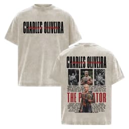 Charles Oliveira Do Bronx Vintage Washed T Shirt Men Women Harajuku Classic Oversized T Shirts High Quality Cozy Cotton T-shirts
