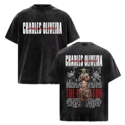 Charles Oliveira Do Bronx Vintage Washed T Shirt Men Women Harajuku Classic Oversized T Shirts High Quality Cozy Cotton T-shirts