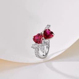 925 Pure Silver Red Ruby Heart-Shaped Jewelry Set Exquisite Luxury Wedding Gift