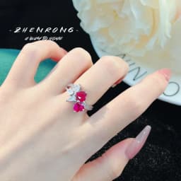 925 Pure Silver Red Ruby Heart-Shaped Jewelry Set Exquisite Luxury Wedding Gift