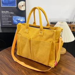 Warm Corduroy Tote Bag, Spacious Handbag Shopping Bag, Stylish & Practical Shoulder Bag, Casual Minimalist Single Crossbody Bag