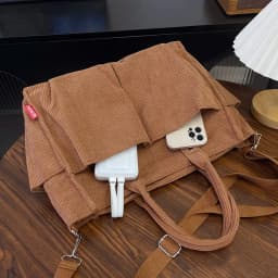 Warm Corduroy Tote Bag, Spacious Handbag Shopping Bag, Stylish & Practical Shoulder Bag, Casual Minimalist Single Crossbody Bag