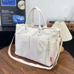 Warm Corduroy Tote Bag, Spacious Handbag Shopping Bag, Stylish & Practical Shoulder Bag, Casual Minimalist Single Crossbody Bag