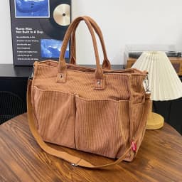Warm Corduroy Tote Bag, Spacious Handbag Shopping Bag, Stylish & Practical Shoulder Bag, Casual Minimalist Single Crossbody Bag