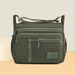 Fashion Multi-Pockets Crossbody Bag Waterproof Large Capacity Shoulder Bag Nylon Messenger Handbag Women