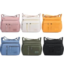 Fashion Multi-Pockets Crossbody Bag Waterproof Large Capacity Shoulder Bag Nylon Messenger Handbag Women