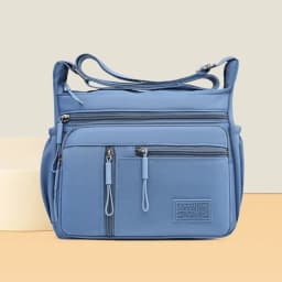 Fashion Multi-Pockets Crossbody Bag Waterproof Large Capacity Shoulder Bag Nylon Messenger Handbag Women