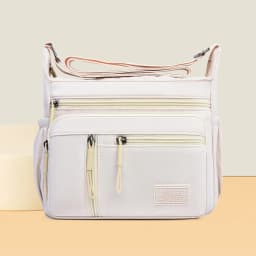Fashion Multi-Pockets Crossbody Bag Waterproof Large Capacity Shoulder Bag Nylon Messenger Handbag Women