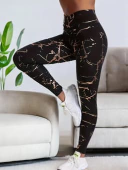 Women's Fashionable Gold-Stamped Pants with Cross-Waist Design, Suitable for Outdoor, Casual, Home, Fitness, Yoga, and Various Other Occasions