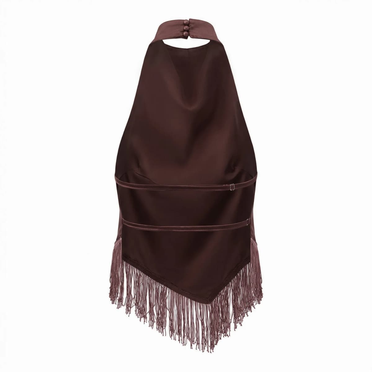 Fashion Solid Color Fringe Halter Neck Cami Top Slim Fit Sleeveless Women's Vacation Streetwear Tank Tops