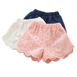 2026 New Summer Korean Style Girls Hollow Lace Shorts Fashion Hot Pants Beach Shorts For Big Kids