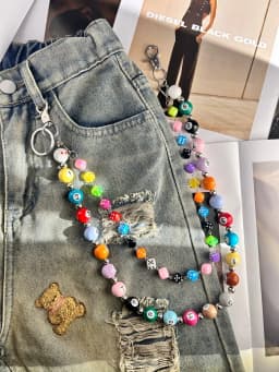 Original DIY Colorful Dice Billiards Chain For Pants Fashionable Men And Women Accessories Y2K Style Multi-Functional Keychain