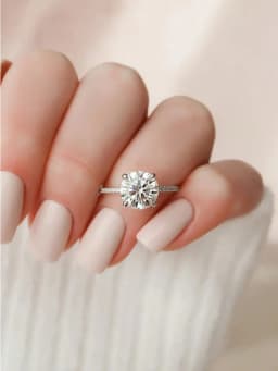 Brilliant 2 Carat Round Moissanite Diamond Engagement Rings For Women Anniversary Wedding Luxury Fashioned Jewelry