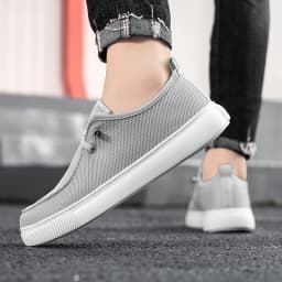 Men's Casual and Comfortable Loafers, Easy-To-Wear and Easy-To-Remove Sneakers, Single-Color Fabric Upper, Non-Slip and Wear-Resistant Sole, Round Toe Design, Low-Top Style, Suitable for Spring and Summer Casual Sports Style
