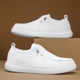 Men's Casual and Comfortable Loafers, Easy-To-Wear and Easy-To-Remove Sneakers, Single-Color Fabric Upper, Non-Slip and Wear-Resistant Sole, Round Toe Design, Low-Top Style, Suitable for Spring and Summer Casual Sports Style