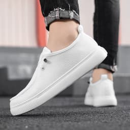 Men's Casual and Comfortable Loafers, Easy-To-Wear and Easy-To-Remove Sneakers, Single-Color Fabric Upper, Non-Slip and Wear-Resistant Sole, Round Toe Design, Low-Top Style, Suitable for Spring and Summer Casual Sports Style