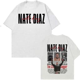 Limited Nate Diaz The Stockton Vintage T-shirts Men Women Fashion Violence Aesthetic T-shirt 100% Cotton Loose Oversized T Shirt