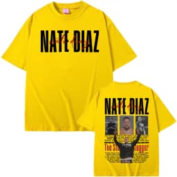 Limited Nate Diaz The Stockton Vintage T-shirts Men Women Fashion Violence Aesthetic T-shirt 100% Cotton Loose Oversized T Shirt