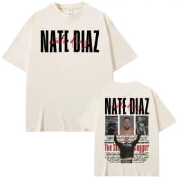 Limited Nate Diaz The Stockton Vintage T-shirts Men Women Fashion Violence Aesthetic T-shirt 100% Cotton Loose Oversized T Shirt