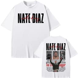 Limited Nate Diaz The Stockton Vintage T-shirts Men Women Fashion Violence Aesthetic T-shirt 100% Cotton Loose Oversized T Shirt