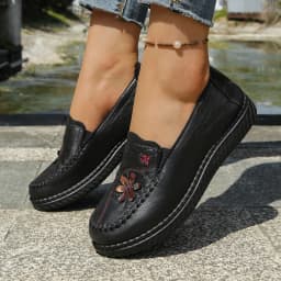 Women Shoes Ultra-Light Polyurethane Sole Artificial Leather Shoes Woman 2026 Summer Ladies' Single Shoes