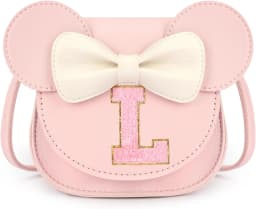Mibasies Toddler Purse Girl Gifts Princess Cartoon Kids Crossbody Bag Fashionable Mini Shoulder Bag for Girls Cute Letter A-Z
