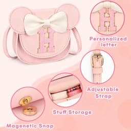 Mibasies Toddler Purse Girl Gifts Princess Cartoon Kids Crossbody Bag Fashionable Mini Shoulder Bag for Girls Cute Letter A-Z