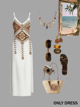 Casual Geometric Tribal Print V Neck Dress for Women Summer 2024 Trendy A Line Midi Dress Fashion Streetwear Vacation Outfit