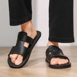 Fashion Men's Slippers Quality Leather Beach Sandals Summer Casual Non-slip Flat Shoes Lightweight Clogs Roman Shoes Flip Flops