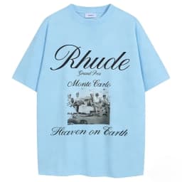 Niche High Street Retro Vintage Cotton100% Poster Short Sleeve Men Loose T-Shirt Breathable Sweat Absorbent Durable Unisex Style