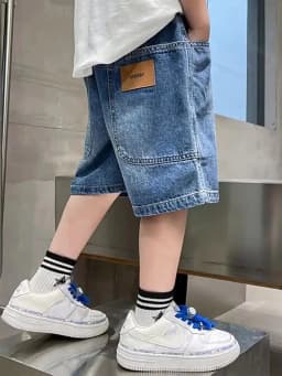 New Boys Summer Fashion Denim Shorts Kids Casual Loose Thin Knee-Length Trousers for 3-12 Years Teenager Outdoor Jeans Pants