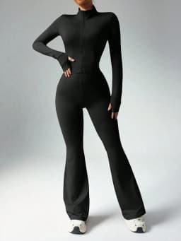Women Yoga Sets Zipper Long Sleeve Push Up Leggings Gym Fitness Solid Colors Sets Activewear Workout Running Clothes Sportswear