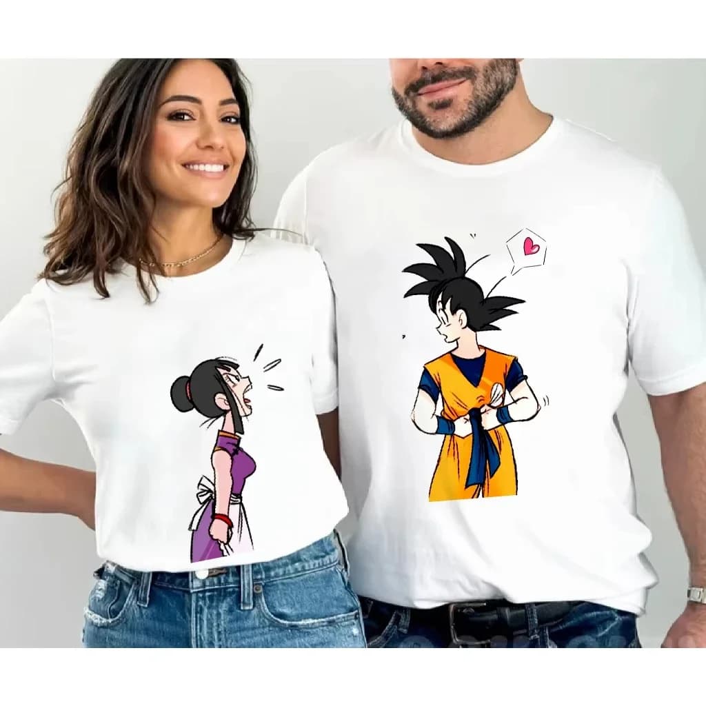 Dragon Ball Animation Men Women Couples Summer T-Shirt Casual Sports Fitness Loose Oversized Comfortable Short Sleeves Couple