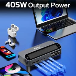 405W GaN Fast Charger 140W PD3.1 PPS USB Type-C LCD Digital Display Desktop Charging Station for iPhone 16/15 MacBook Laptops