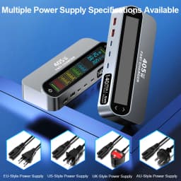405W GaN Fast Charger 140W PD3.1 PPS USB Type-C LCD Digital Display Desktop Charging Station for iPhone 16/15 MacBook Laptops
