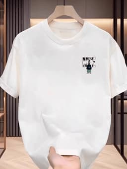 "NICE" Cartoon Boy Smiley Face Men's T-shirt Streetwear Graphic Oversized Cotton Short Sleeve Tops Summer Streetwear