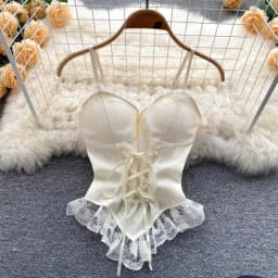Sexy Lace Mesh Bandage Tube Top Chic Strapless Camis Slim Korean Tanks Top Elegant Basic Crop Top Women Bustier New