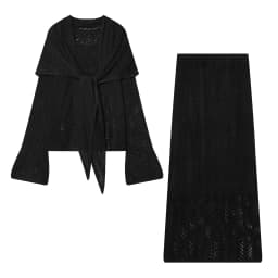 TAFAFXY 2026 Spring Women Sets Long Sleeve O-Neck Shawl Hollow-out Knitted Pullovers Loose Sweaters Midi Skirt Casual Suits
