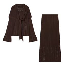 TAFAFXY 2026 Spring Women Sets Long Sleeve O-Neck Shawl Hollow-out Knitted Pullovers Loose Sweaters Midi Skirt Casual Suits