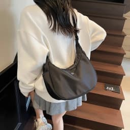Solid Personality Portable Solid Color Shoulder Bags for Women 2026 Casual Fashion New Large Capacity Crossbody Bags