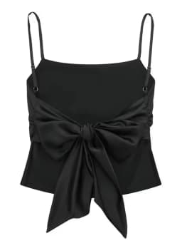 HH Womens Satin Spaghetti Strap Cami Top Tie Back Square Neck Camisole Elegant Summer Casual Party Streetwear Crop Top