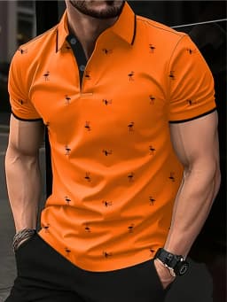 Summer Men's Golf Silhouette Pattern Polo Short Sleeve Polo Shirt Collared Shirt Business Casual Outdoor 3D Print Geometric Polo