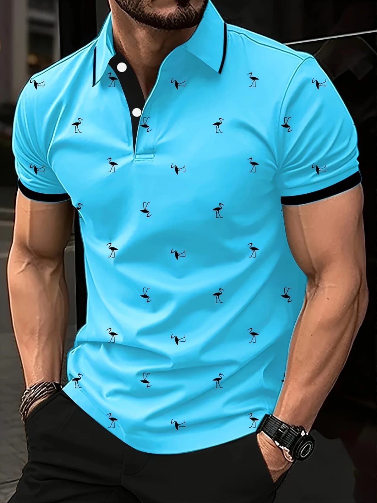 Summer Men's Golf Silhouette Pattern Polo Short Sleeve Polo Shirt Collared Shirt Business Casual Outdoor 3D Print Geometric Polo