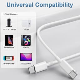10PCS Type C to Type C Cable For IPhone 15 16 17 PD 100W Fast Charging For Samsung Xiaomi Huawei Type C Data Line White 1M