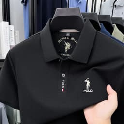 Luxury brand short sleeve silky cotton polo shirt summer new business men's T-shirt Paul Pony embroidered breathable casual top