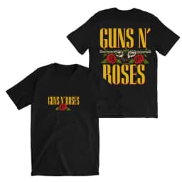 Pistol Rose Pattern Guns N 'Roses Rock Guns and Roses Band Casual T-Shirt Men's and Women's Luxury Band Brand Top