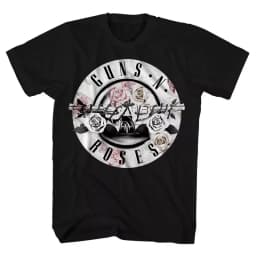Pistol Rose Pattern Guns N 'Roses Rock Guns and Roses Band Casual T-Shirt Men's and Women's Luxury Band Brand Top