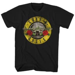 Pistol Rose Pattern Guns N 'Roses Rock Guns and Roses Band Casual T-Shirt Men's and Women's Luxury Band Brand Top